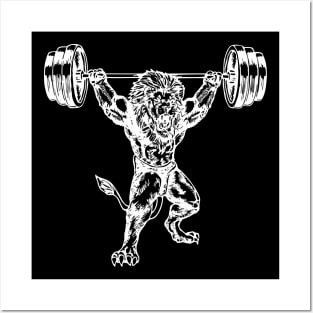 SEEMBO Lion Weight Lifting Barbells Fitness Gym Lift Workout Posters and Art